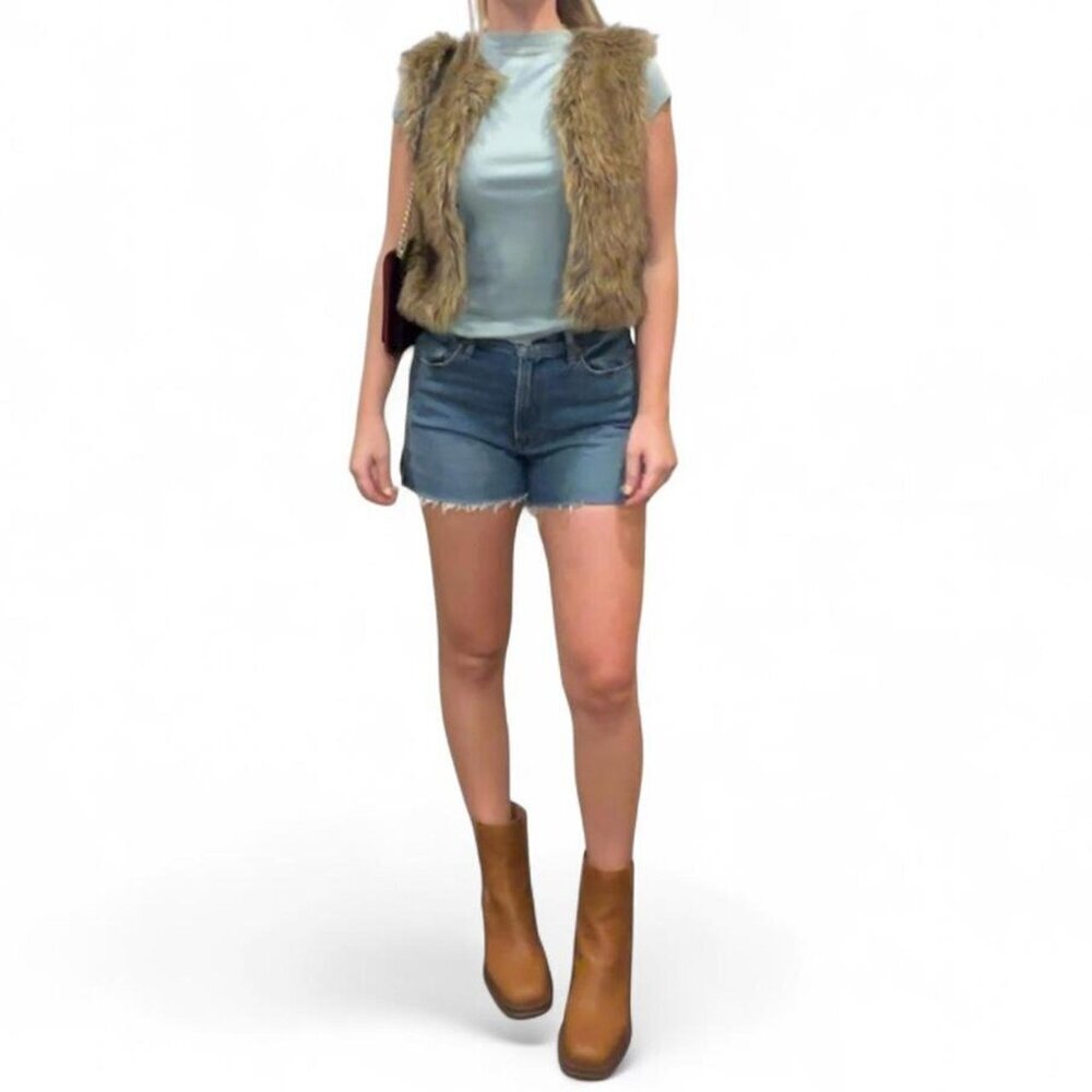 Faux Fur Cropped Vest – XL Kids / XS–S Adult | Y2K Statement
